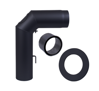 KIT EN ACIER : COUDE 90°, ROSACE ET MANCHON - Ø130MM