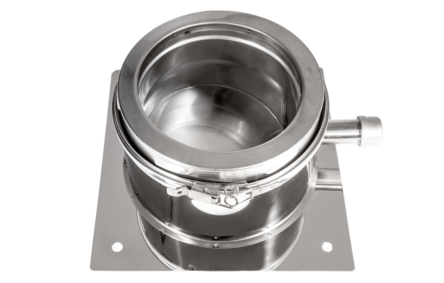 Support de base en inox avec sortie de l’eau de condensation (latérale) - Ø130-150-180-200mm