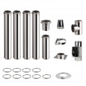 Kit conduit de cheminée 4 tuyaux double paroi isolés 100cm + 1 tuyau 50cm - Ø 130-150-180-200mm