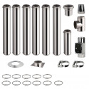 Kit conduit de cheminée 6 tuyaux double paroi isolés 100cm + 1 tuyau 50cm - Ø 130-150-180-200mm