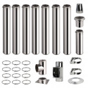 Kit conduit de cheminée 7 tuyaux double paroi isolés 100cm + 1 tuyau 50cm - Ø 130-150-180-200mm