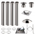 KIT CONDUIT DE CHEMINÉE 4 TUYAUX DOUBLE PAROI ISOLÉS 100CM - Ø 130-150-180-200MM