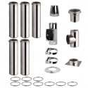 Kit conduit de cheminée 5 tuyaux double paroi isolés 100cm - Ø 130-150-180-200mm 