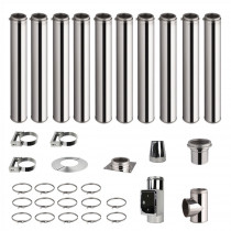 Kit conduit de cheminée 10 tuyaux double paroi isolés 100cm - Ø 130-150-180-200mm 