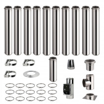 Kit conduit de cheminée 10 tuyaux double paroi isolés 100cm + 1 tuyau 50cm - Ø 130-150-180-200mm
