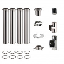 Kit conduit de cheminée 4 tuyaux double paroi isolés 100cm - Ø 130mm-150-180-200MM