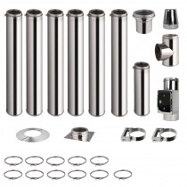 Kit conduit de cheminée 6 tuyaux double paroi isolés 100cm + 1 tuyau 50cm - Ø 130-150-180-200mm