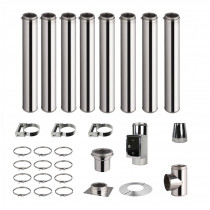 Kit conduit de cheminée 8 tuyaux double paroi isolés 100cm - Ø 130-150-180-200mm 