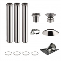 KIT CONDUIT DE CHEMINÉE 3 TUYAUX DOUBLE PAROI ISOLÉS 100CM - Ø 130-150-180-200MM