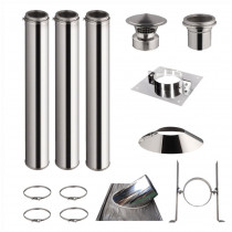 KIT CONDUIT DE CHEMINÉE 3 TUYAUX DOUBLE PAROI ISOLÉS 100CM - Ø 130-150-180-200MM